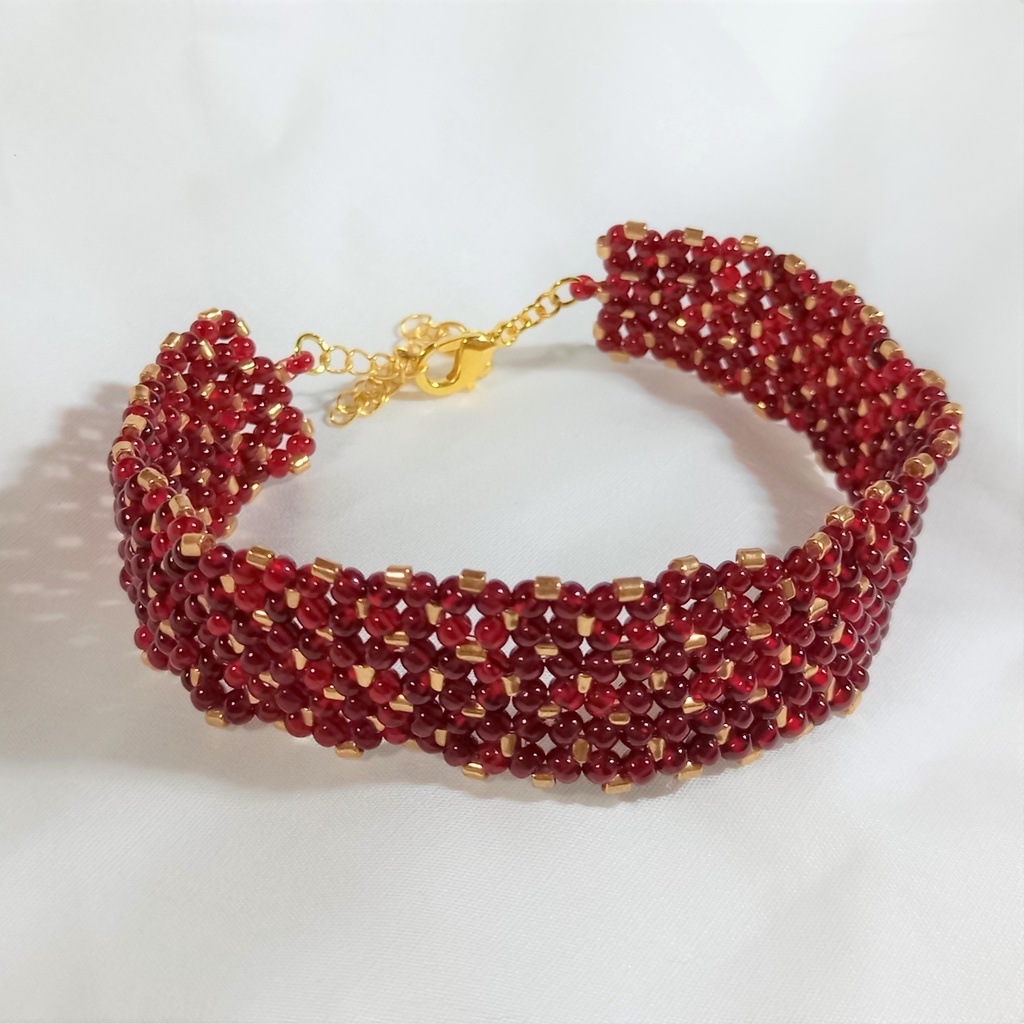 ビーズベルトブレスレット ワイン