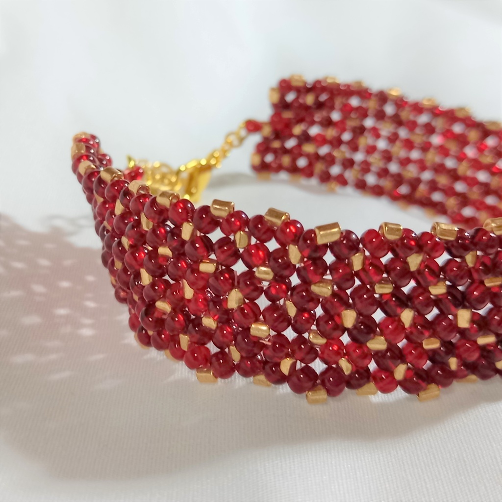 ビーズベルトブレスレット ワイン