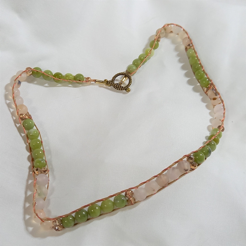 翡翠×瑪瑙ダブルベルトブレスレット