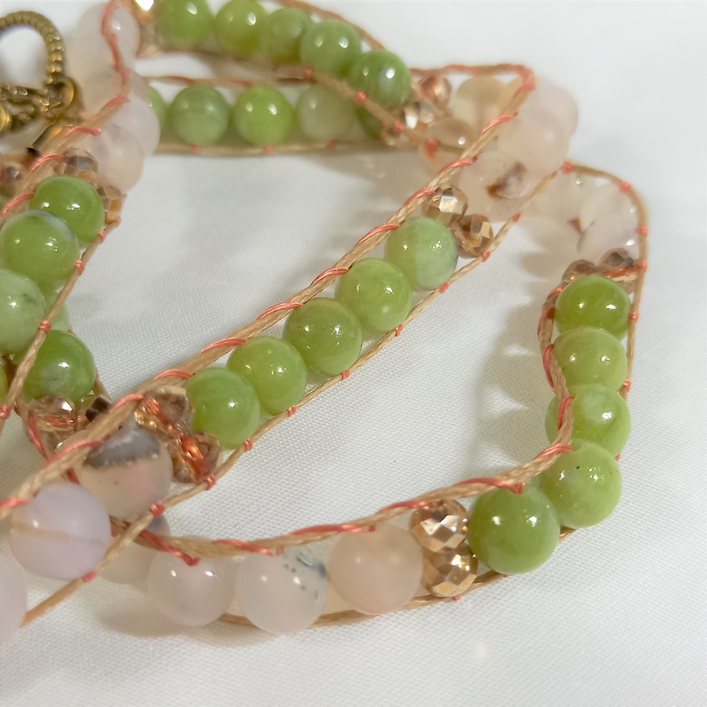 翡翠×瑪瑙ダブルベルトブレスレット