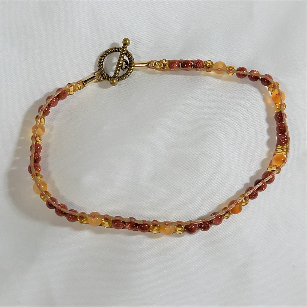 カーネリアン×金砂石ベルトブレスレット