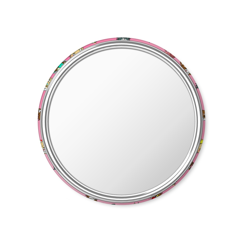 荒ぶるチワワ - 缶ミラー - ピンク