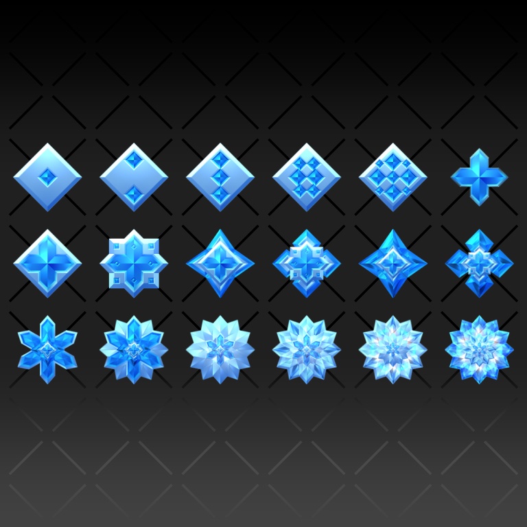 氷色のバッジ・アイコン素材