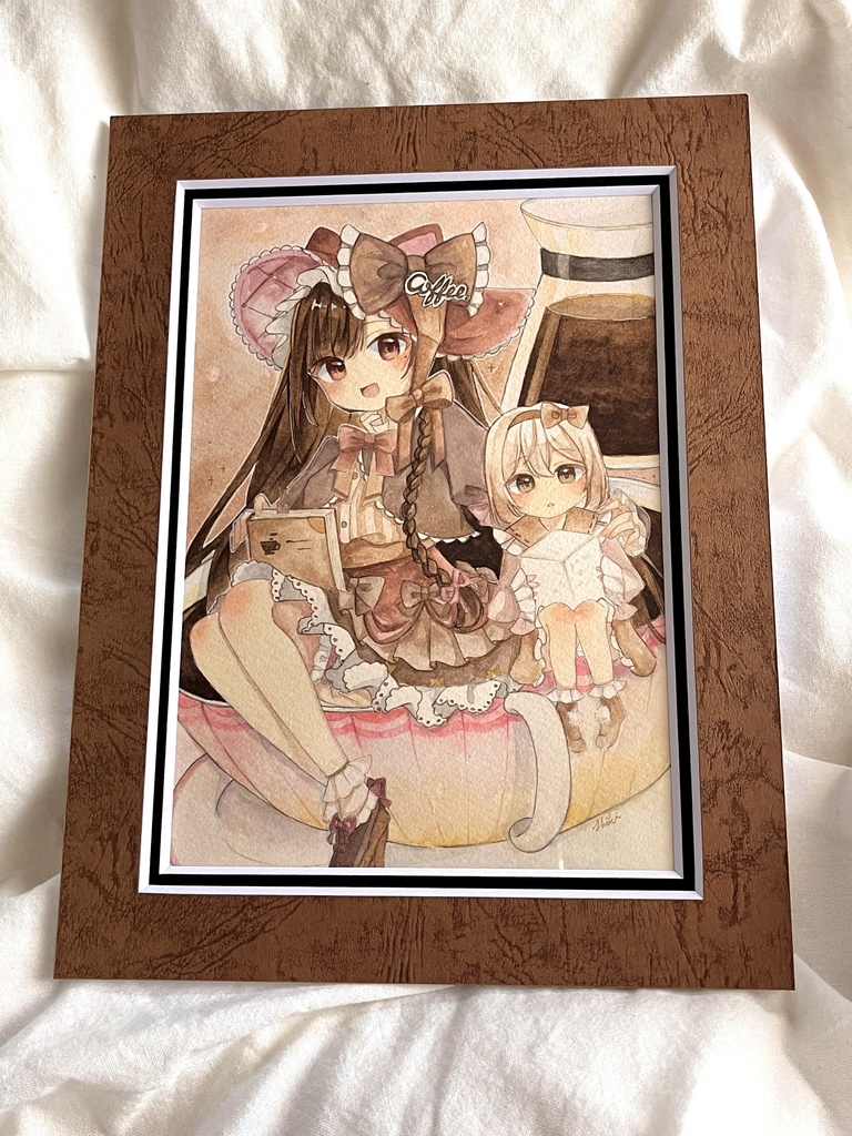 額装原画 『コーヒーブレイク』創作イラスト