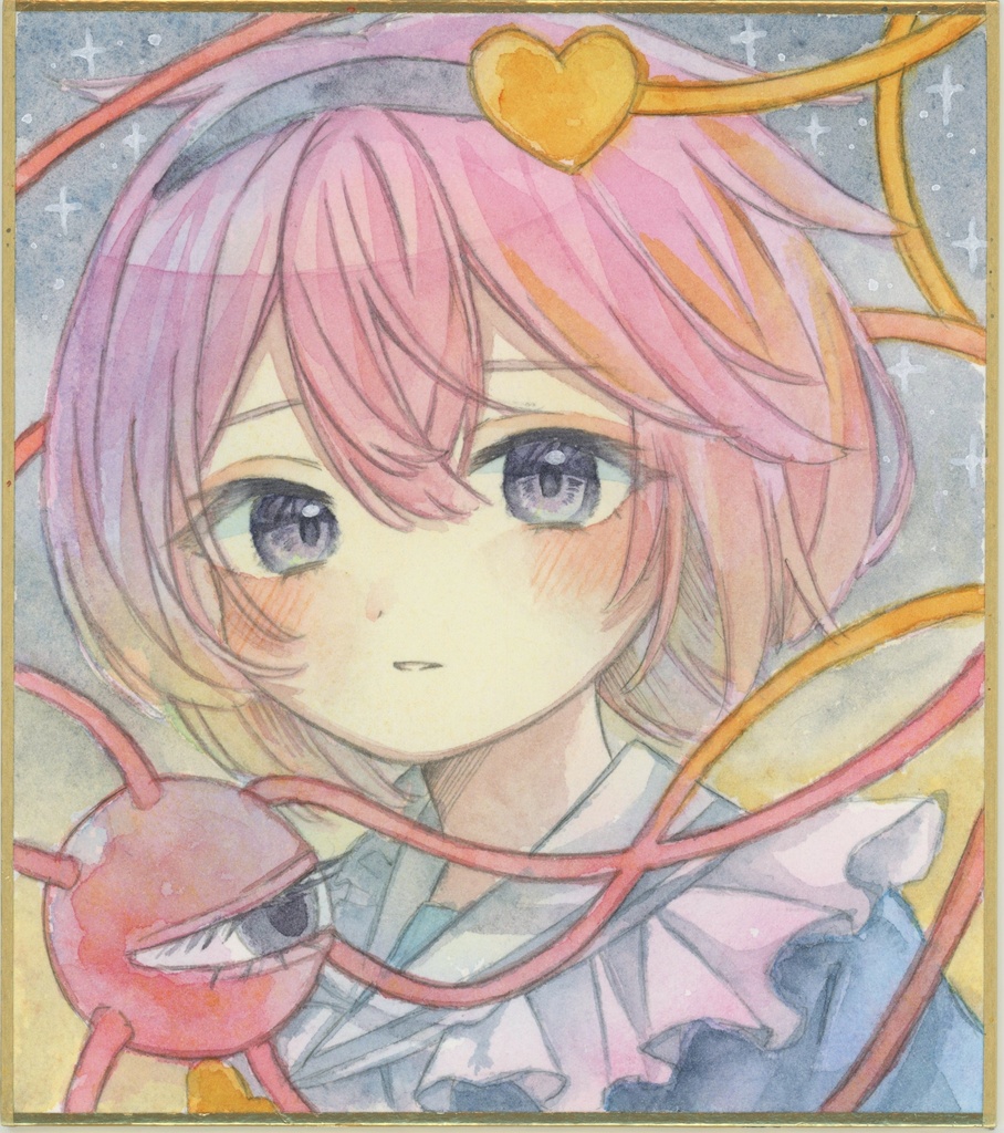 東方Project　古明地さとり　色紙　原画　東方