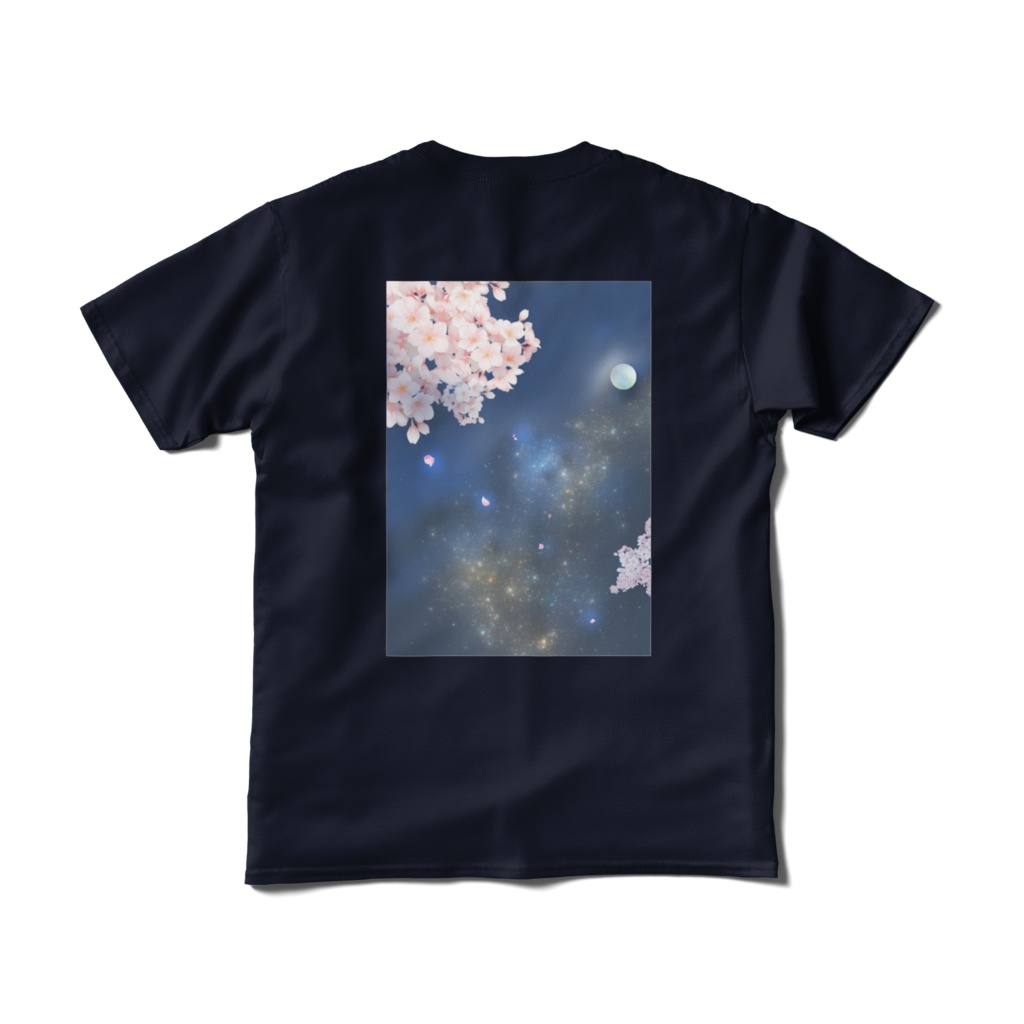 Tシャツ 月夜 桜 背面