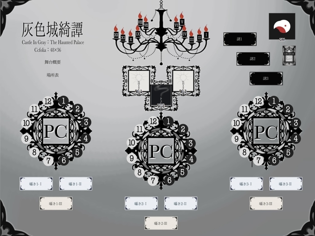 【無料/投げ銭】灰色城綺譚ココフォリアルームzip