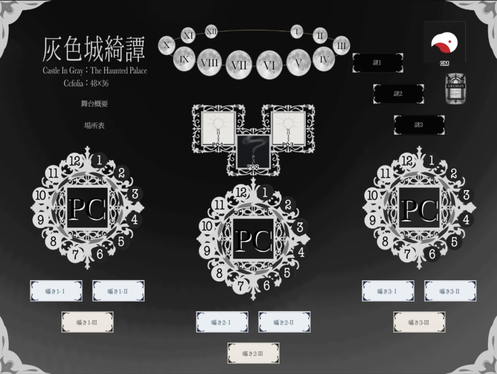 【無料/投げ銭】灰色城綺譚ココフォリアルームzip