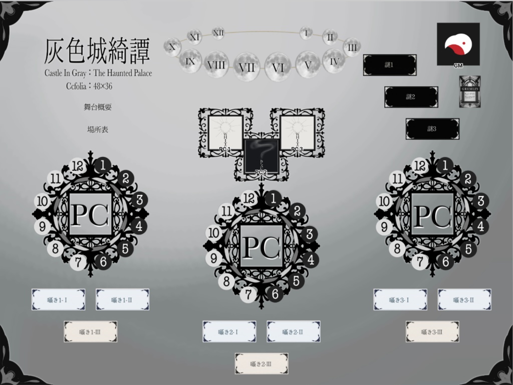 【無料/投げ銭】灰色城綺譚ココフォリアルームzip