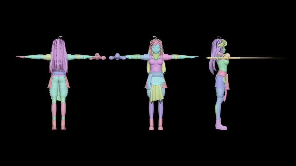 Low Poly Vrchat Anime Sword Girl Avatar