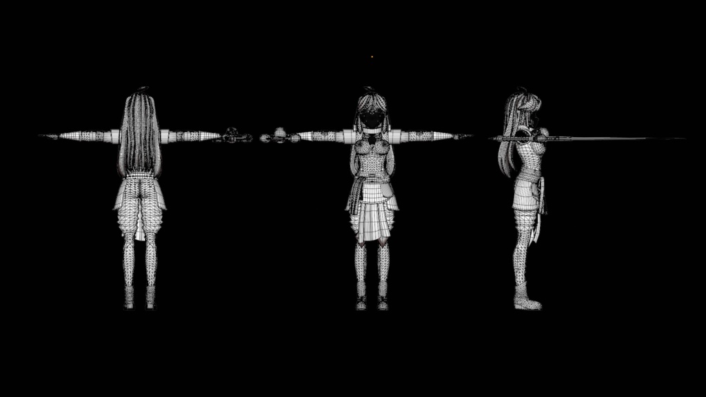 Low Poly Vrchat Anime Sword Girl Avatar
