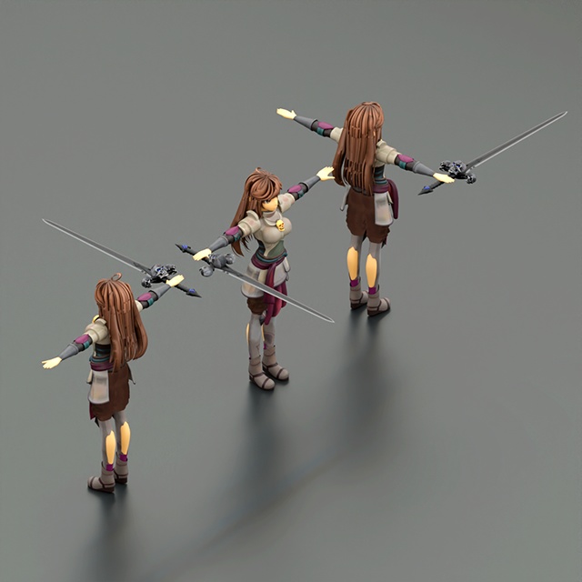 Low Poly Vrchat Anime Sword Girl Avatar