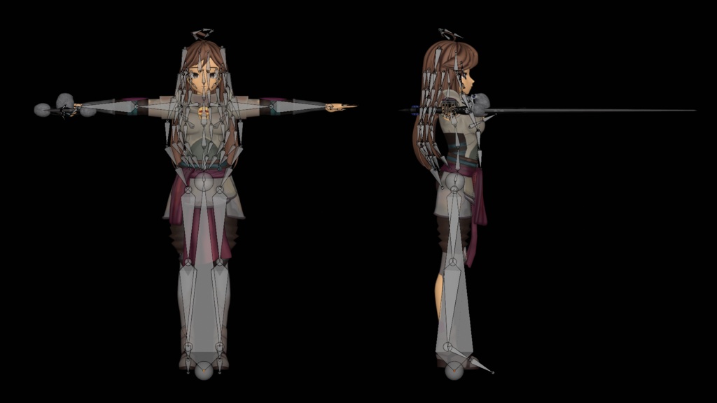 Low Poly Vrchat Anime Sword Girl Avatar