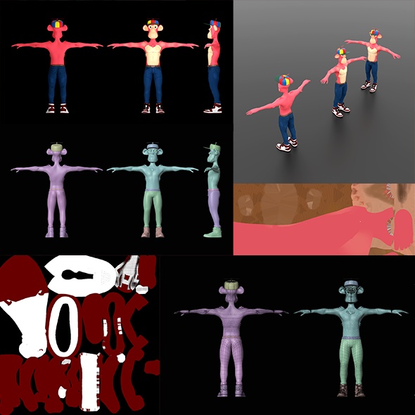 Low Poly Vrchat Monkey Man Avatar