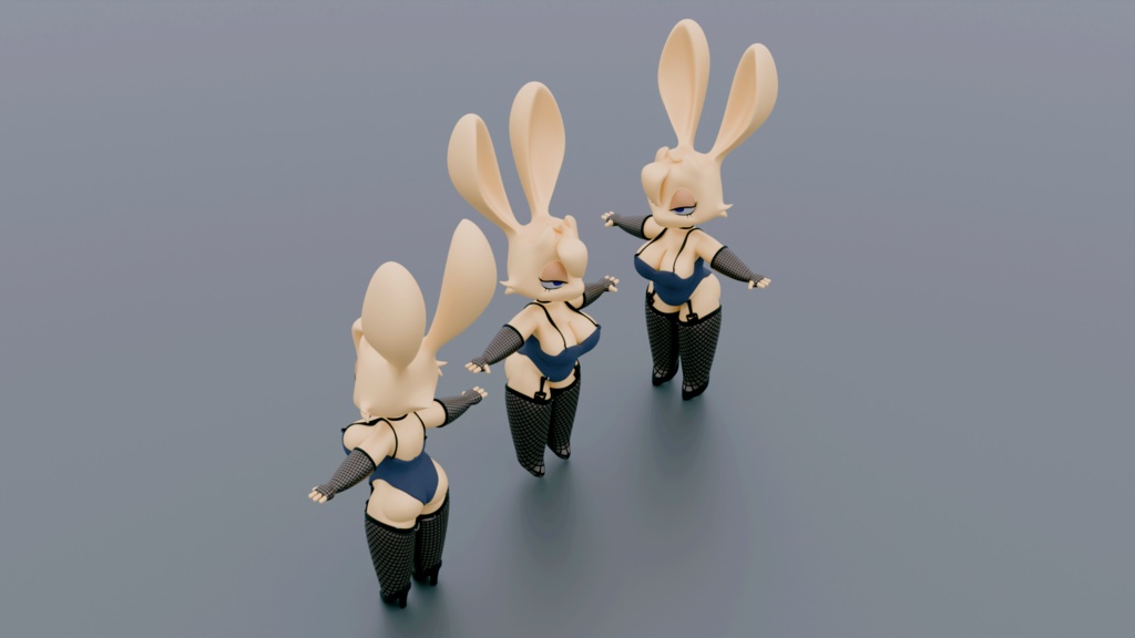 Low Poly Game Ready Bunny Girl Character