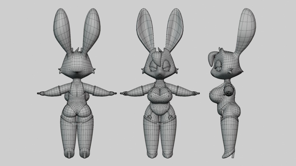Low Poly Game Ready Bunny Girl Character