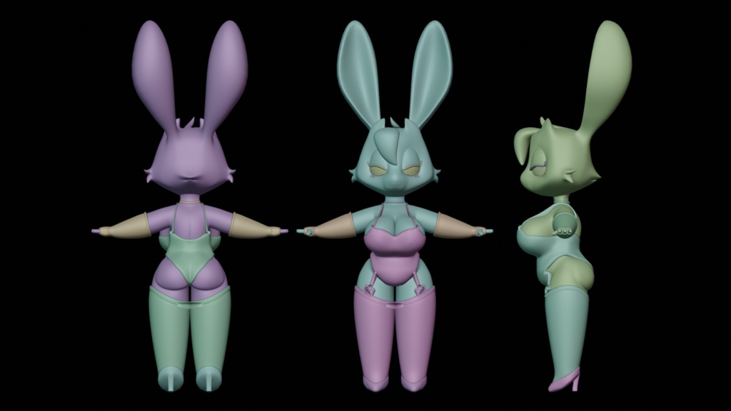 Low Poly Game Ready Bunny Girl Character
