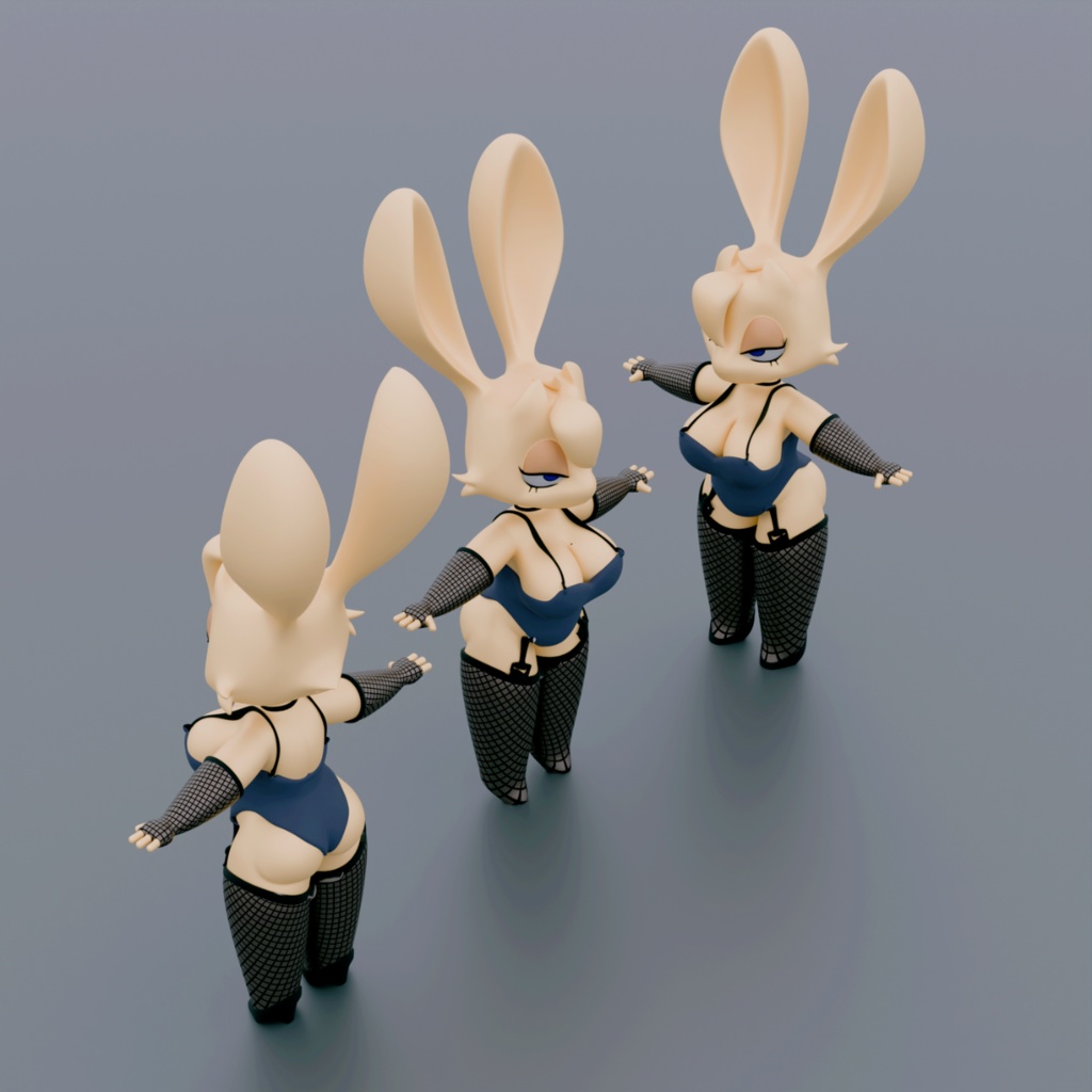 Low Poly Game Ready Bunny Girl Character