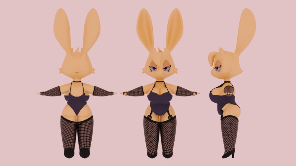 Low Poly Game Ready Bunny Girl Character