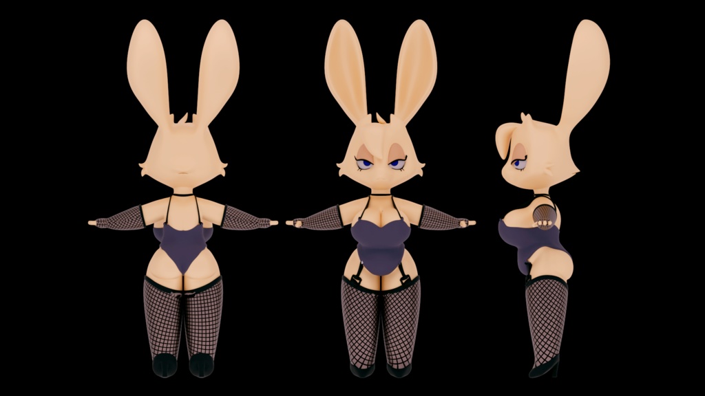 Low Poly Game Ready Bunny Girl Character