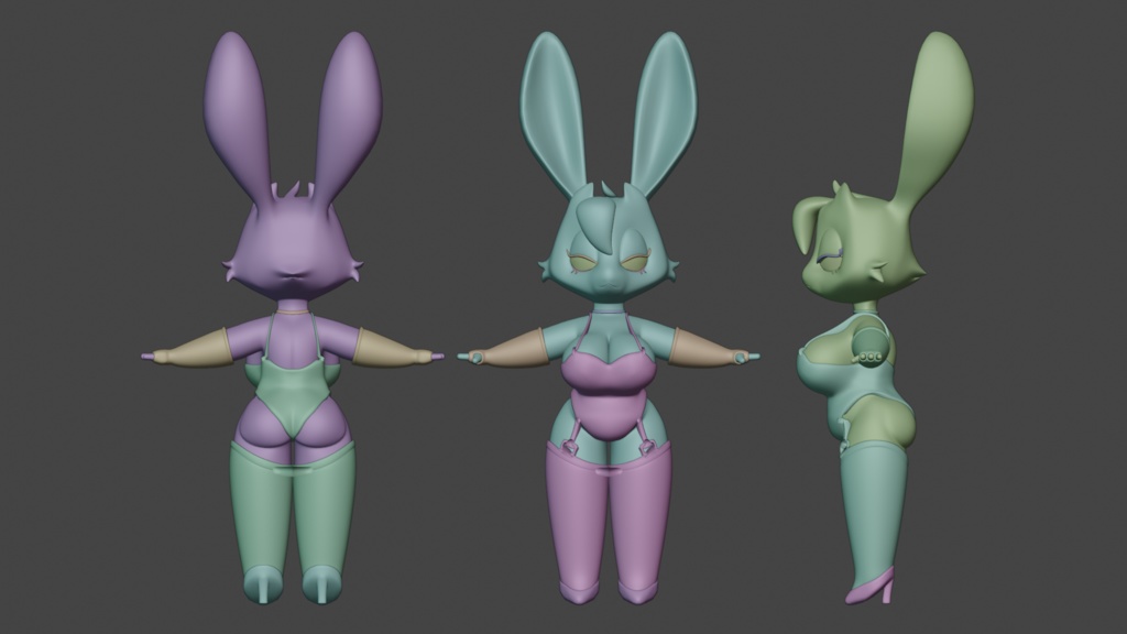 Low Poly Game Ready Bunny Girl Character