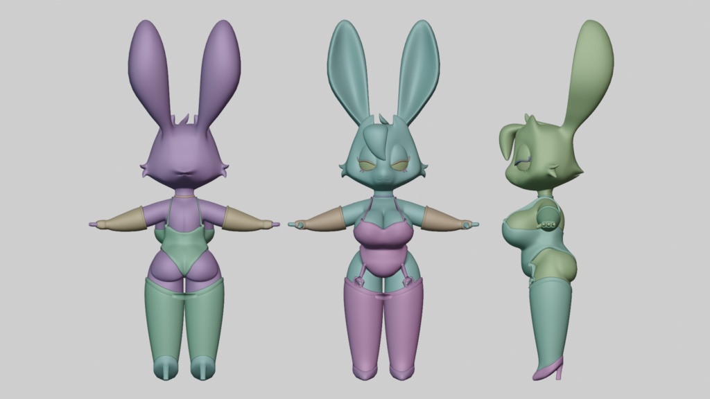 Low Poly Game Ready Bunny Girl Character