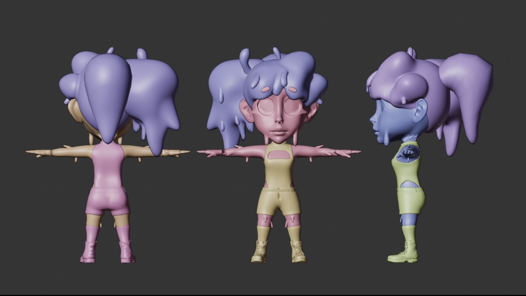 Lowpoly Mutant Girl Game Ready Character
