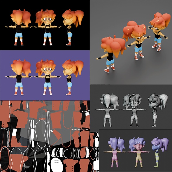 Lowpoly Mutant Girl Game Ready Character
