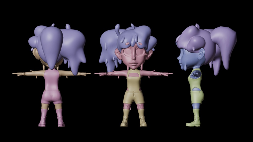Lowpoly Mutant Girl Game Ready Character