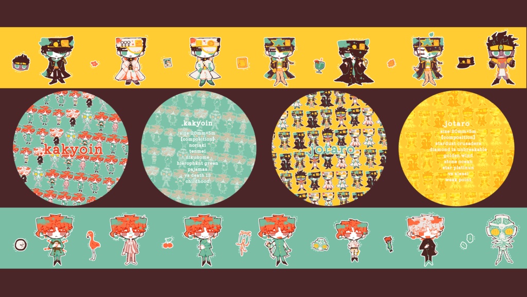 ジョジョ(3部)　マスキングテープ