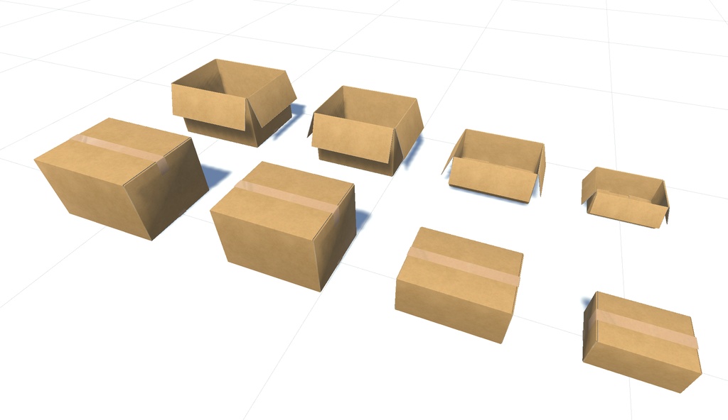 【3Dモデル】台車&段ボールセット PushCart CardBoard