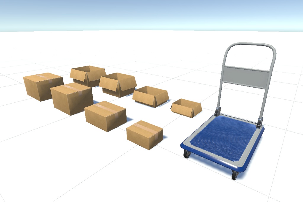 【3Dモデル】台車&段ボールセット PushCart CardBoard