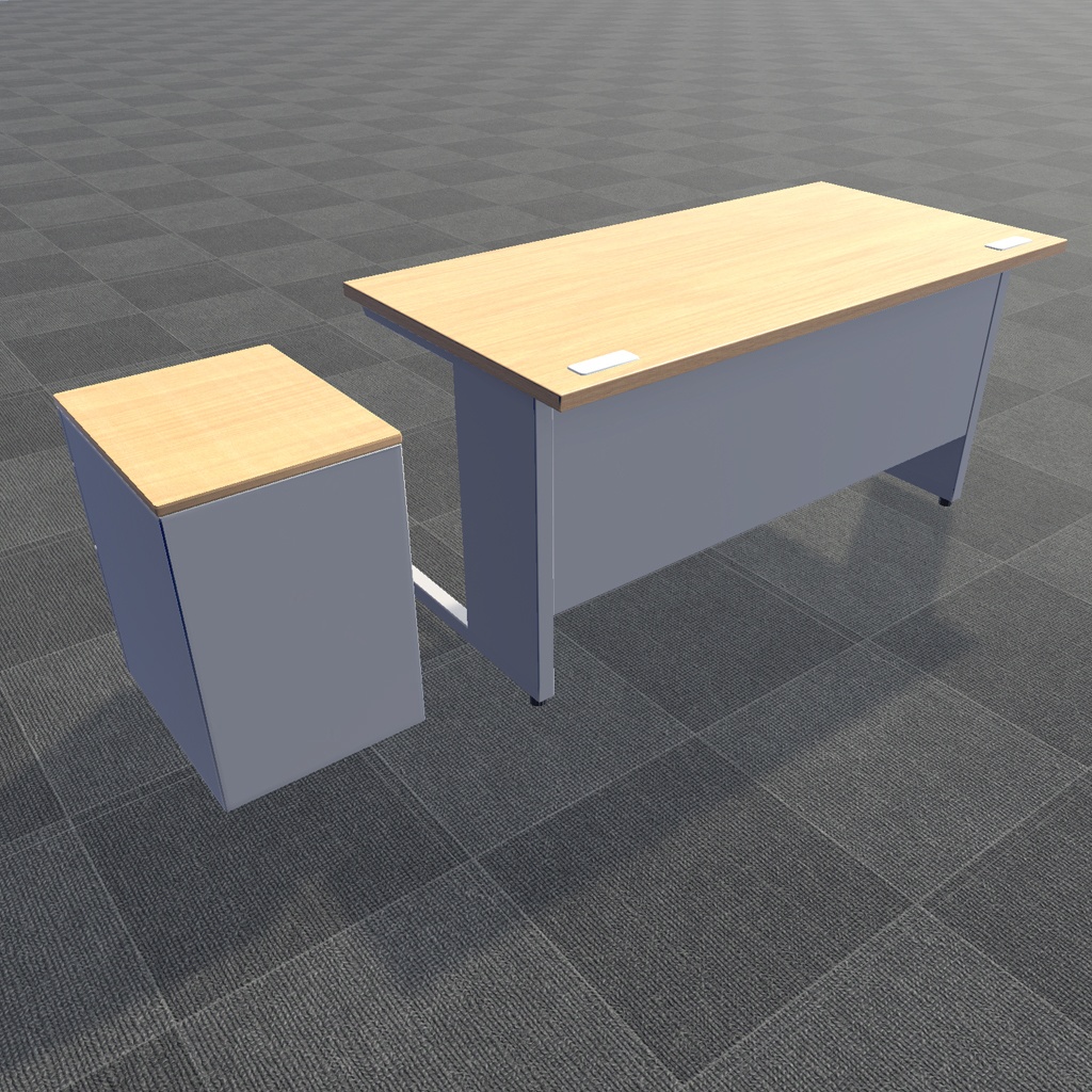 【3Dモデル】オフィスデスク&チェアーセット