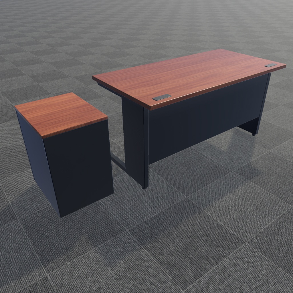 【3Dモデル】オフィスデスク&チェアーセット