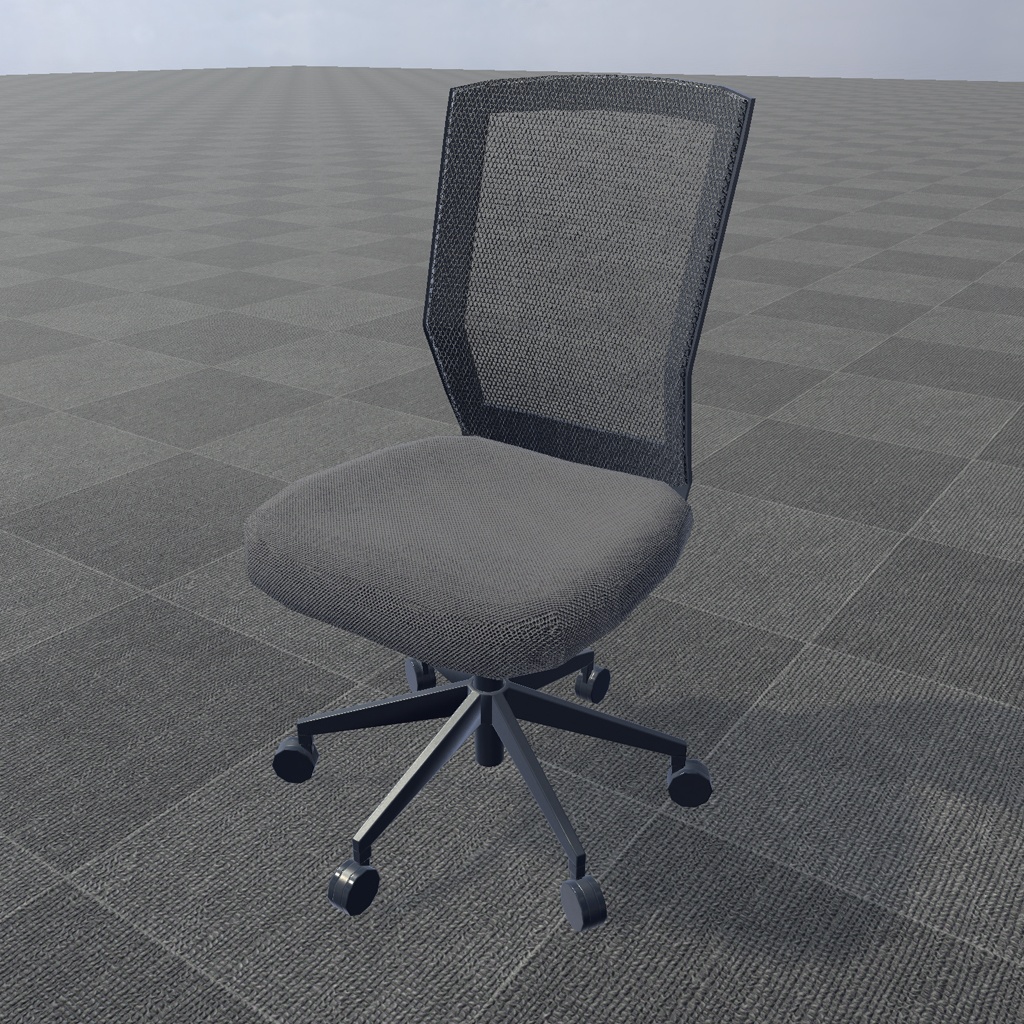 【3Dモデル】オフィスデスク&チェアーセット