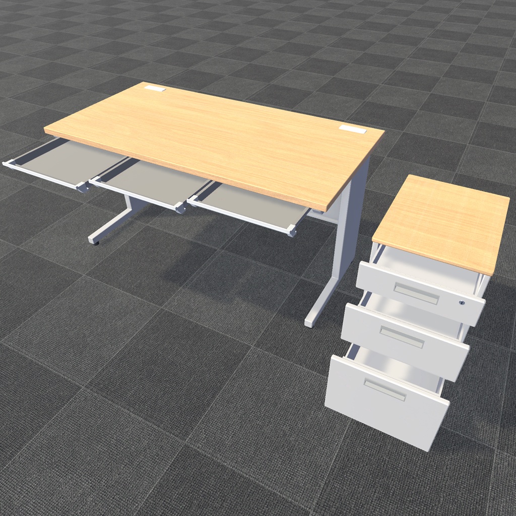 【3Dモデル】オフィスデスク&チェアーセット