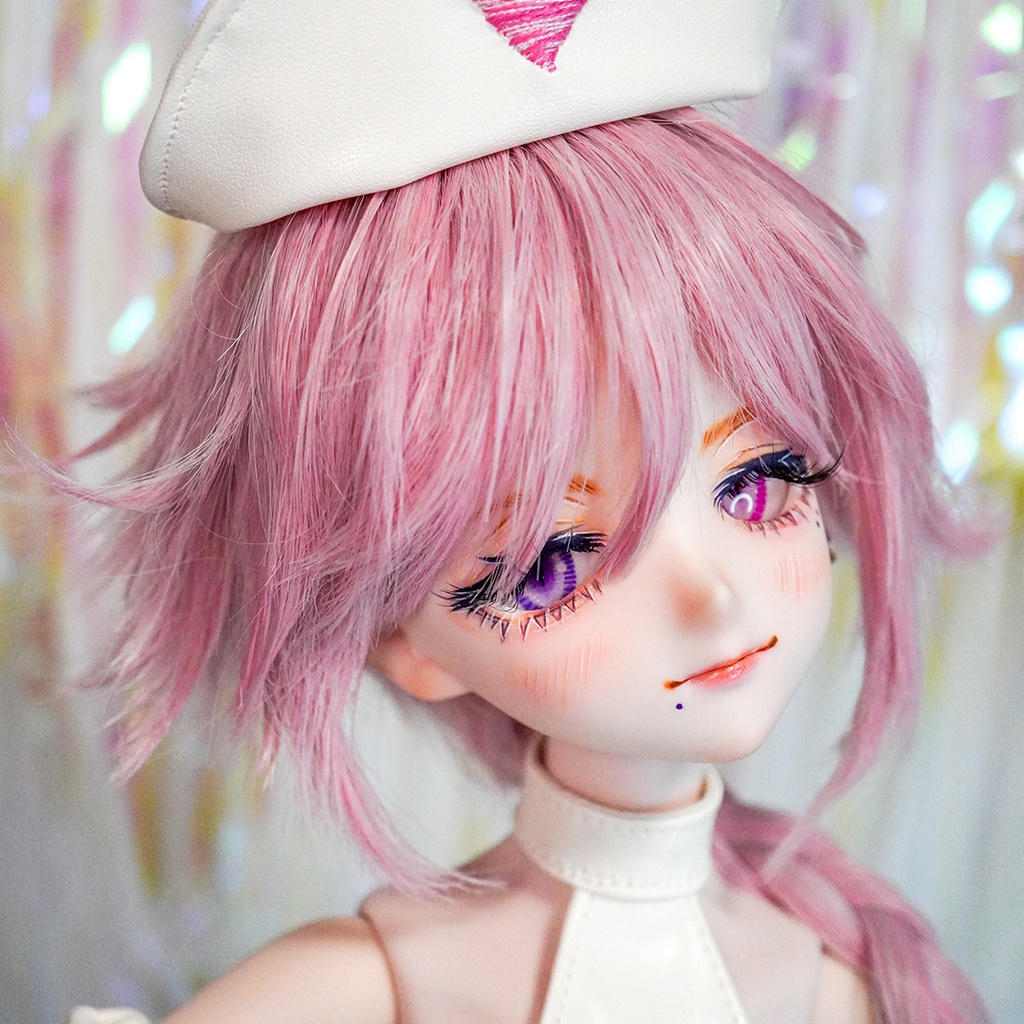カスタムヘッド　『DDH-09』　SW肌　レジン盛り＋カボションアイ＋レジンアイ＋おまけウィッグ
