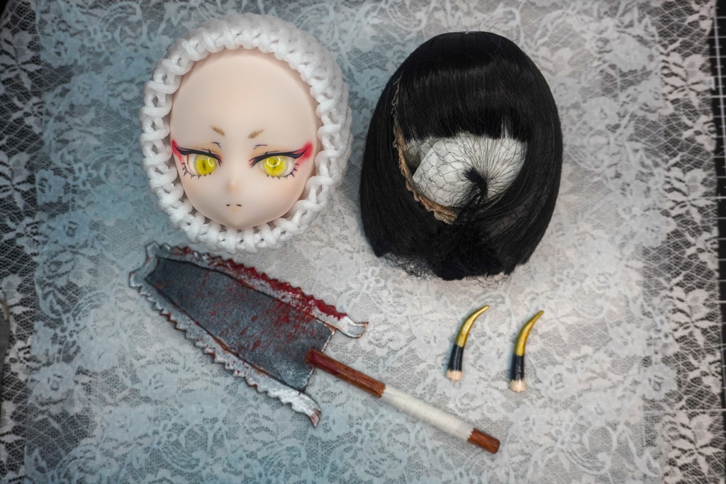 カスタムヘッド DDH-28 SW肌 ソフビ盛り+ウィッグ+小物