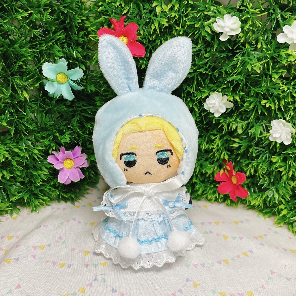 10cmぬい対応 ぬい服♡うさぎもふもふきゃっぷぱすてるわんぴーす♡