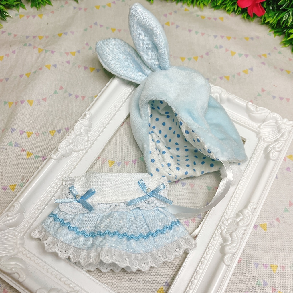 12cmぬい対応 ぬい服♡もふもふきゃっぷぱすてるわんぴーす♡