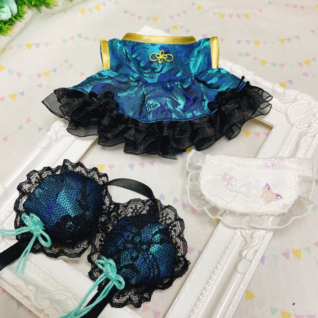 12cm ぬい服 ♡チャイナメイド ブルー♡