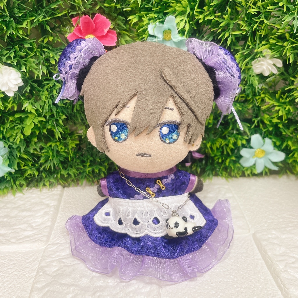 12cm ぬい服 🐼ぱんだチャイナメイド🐼パープル