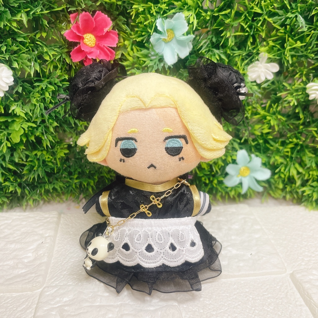 10cm ぬい服 🐼ぱんだチャイナメイド🐼ブラック＆ゴールド