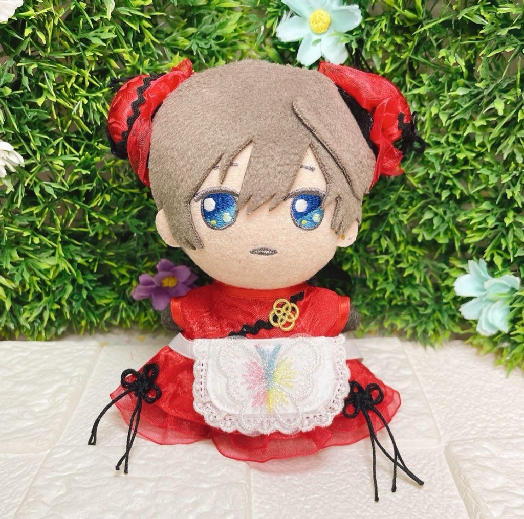 12cm ぬい服 まほやく ちびぐるみ ☆レッド×ブラック チャイナメイド☆