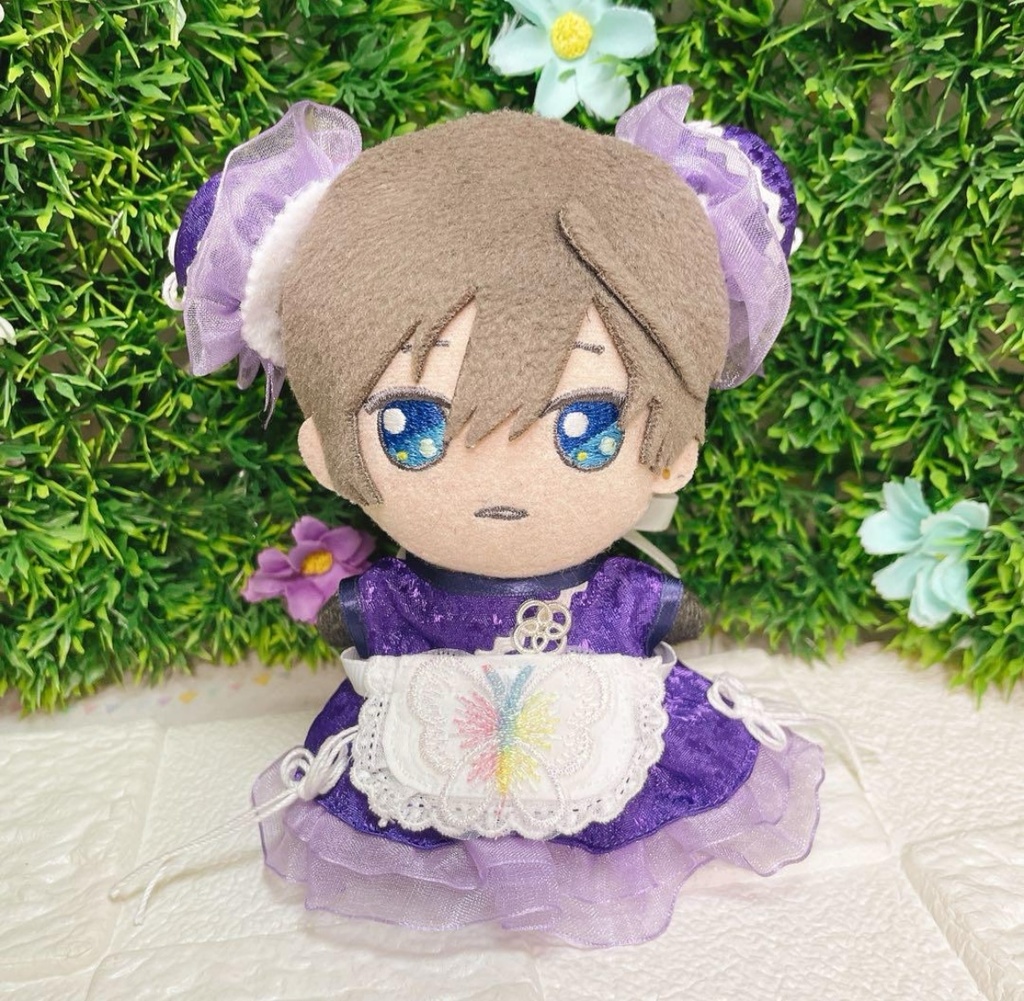 12cm ぬい服 まほやく ちびぐるみ ☆パープル×ホワイト チャイナメイド☆