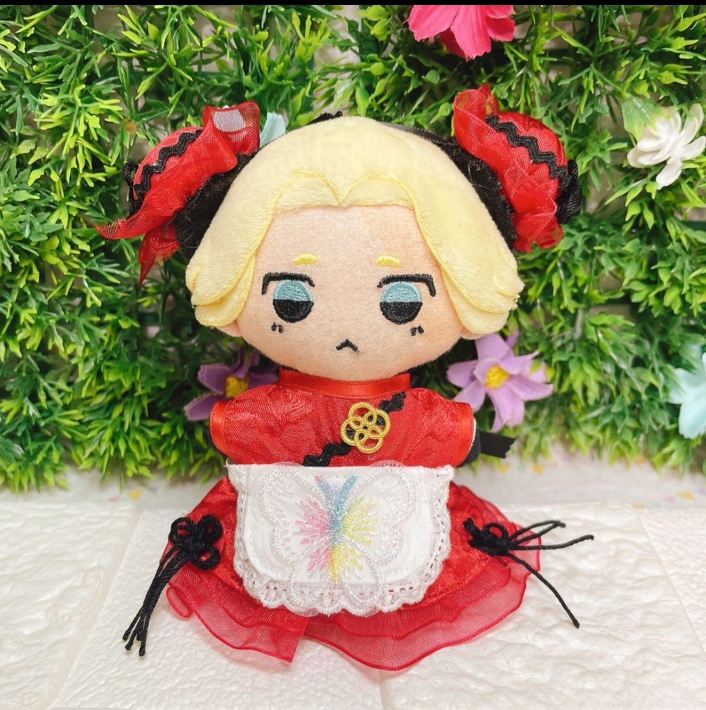 10cm ぬい服 東リベ ヒプマイ ☆レッド×ブラック チャイナメイド☆
