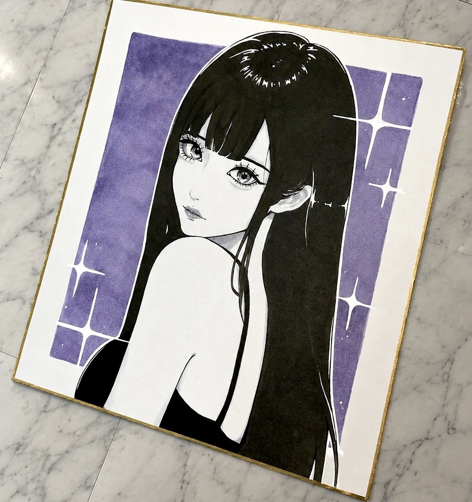 手描きイラスト オリジナル 大色紙
