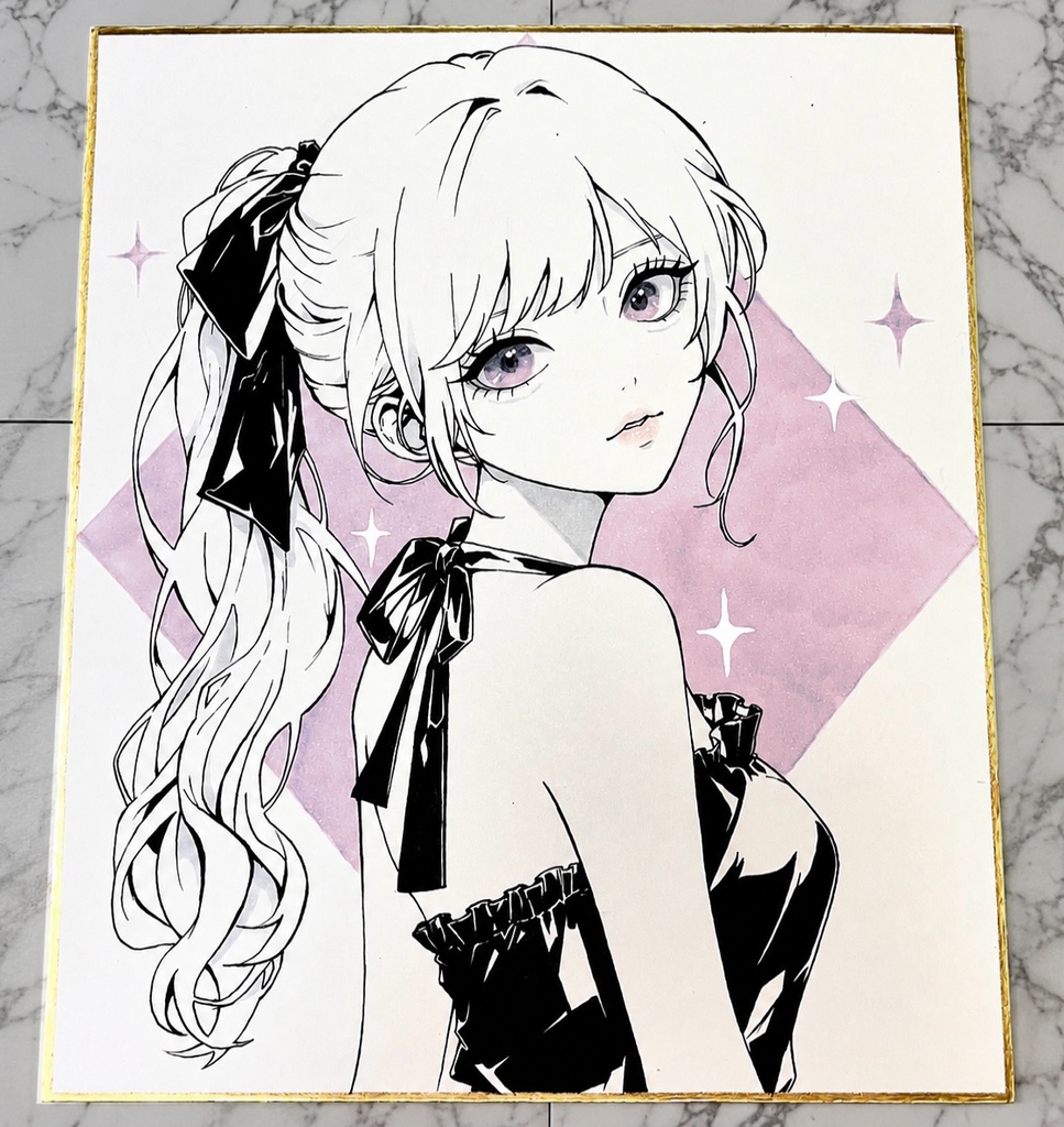 手描きイラスト オリジナル 色紙