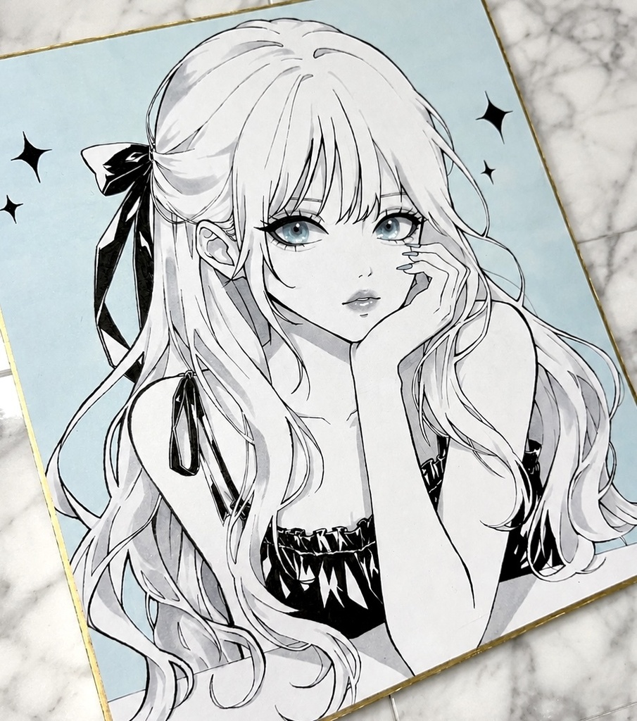手描きイラスト オリジナル 色紙