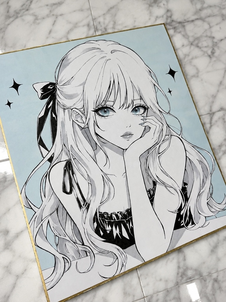 手描きイラスト オリジナル 色紙